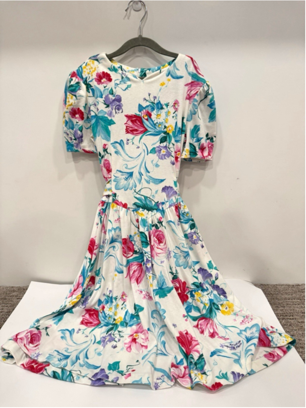 Expo Pre Teen Floral Fit & Flare Dress Girls 6 Puff Sleeve
